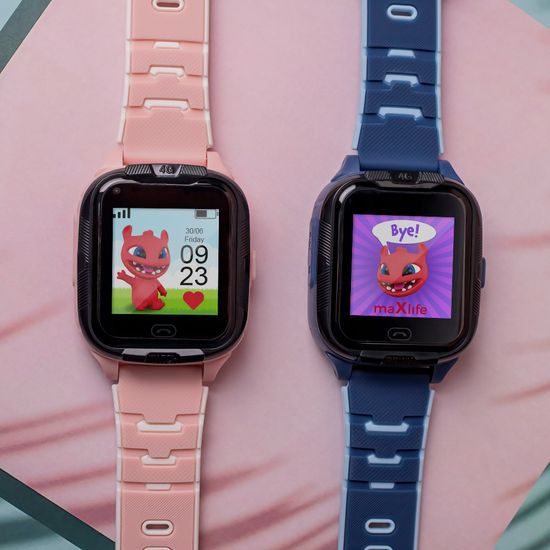 Maxlife MXKW-350 chytré hodinky pro děti, 4G, GPS, WiFi, růžové