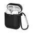 Měkké silikonové pouzdro na sluchátka Apple AirPods 1 / 2 s klipem, černé (pouzdro D)