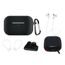 Silikon Case Set für AirPods Pro 1 / 2 mit Etui, Ohrhaken, Nackenband, Uhrenarmband-Halterung und Karabiner, schwarz