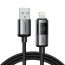 Joyroom S-A16 Pro Prism Series kábel USB-A – Lightning s digitálnym displejom, 3A, 1,2 m, čierny
