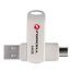 Forcell F-Data Metal Duo USB kľúč 64GB (USB-A / USB-C), strieborný