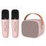 Blavec WS-07 Tragbares Karaoke-Set mit 2 Mikrofonen, 5 W, Bluetooth 5.3 - Rosa
