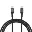 Dudao L3CC kábel USB-C - USB-C, 60W, 2 m, čierny