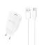 Dudao A4EU USB φορτιστής 2,1A + καλώδιο USB - USB-C, λευκό