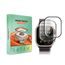 Apple Watch 7 / 8 / 9 (45 mm) apsauginis stiklas – 2 vnt. PMMA grūdinto stiklo su montavimo rėmeliu – juoda