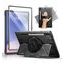 Dexnor 360° Rotating Schutzhülle für Samsung Galaxy Tab S8 Ultra / S9 Ultra / S10 Ultra - Robuste Tablet Hülle mit Handschlaufe und Ständer - Schwarz