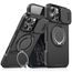 iPhone 16 Pro Hoesje - Camslide Stand - met Camera Cover & Standaard - Zwart