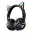 Onikuma B90 Gaming Kopfhörer Bluetooth mit LED Katzenohren - Faltbar - Schwarz