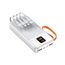 Powerbanka 20000mAh so 4 vstavanými káblami, 2x USB-A, 1x USB-C, PD 22,5 W, QC 3.0, LED displej, biela