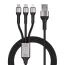 BlueStar kabel 3u1 USB-A - Lightning / Micro USB / USB-C 1,2 m, crni