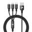 Wozinsky kábel 3v1 USB - USB-C / Micro USB / Lightning, 2,8 A, 1,25 m, čierny