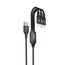 Dudao L3E 3-in-1 laidas MicroUSB + USB-C + Lightning, 60W 1,2 m – juoda