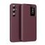 Techsuit SmartView Hülle für Samsung Galaxy S26 FE - Flip Case mit Smart View Fenster - Weinrot