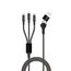 Maxlife kabel ALLin1 USB + USB-C - Lightning + 2x USB-C 1,0 m 66 W, črn
