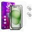 JP Mega Pack Tvrdených skiel, 3 sklá na telefón s aplikátorom + 2 sklá na šošovku, iPhone 15