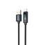 Dudao L7T kabelis USB-A – USB-C ar LED displeju 66W 1 m – melns