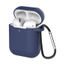 Weiches Silikon-Etui für Apple AirPods 1 / 2 mit Clip, blau (Etui D)