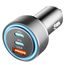 Techsuit autonabíjačka (C6), USB + 2× USB-C, 60W, strieborná