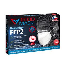 certifikovaný český respirátor FFP2 GOOD MASK balení 3 ks
