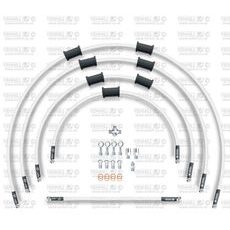 STANDARD FRONT BRAKE HOSE KIT VENHILL POWERHOSEPLUS YAM-9001F-WT (5 HOSES IN KIT) WHITE HOSES, CHROMED FITTINGS