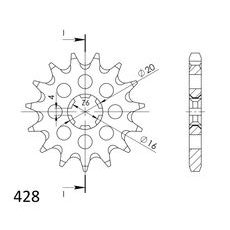 PREDNJI LANČANIK SUPERSPROX CST-416:15 15T, 428