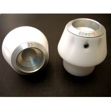 CRASH PROTECTORS RDMOTO KTM13N WHITE WITH SILVER CAPS