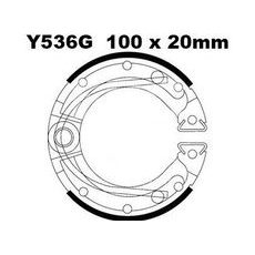BRAKE SHOE SET EBC Y536G GROOVED INCLUDINGS SPRINGS