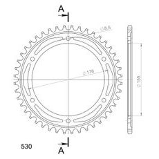 LANČENIK ZADNJI SUPERSPROX RFE-2011:44-BLK CRNI 44T, 530