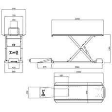 MOTORCYCLE LIFT LV8 GOLDRAKE 800HC FLOOR VERSION EG800HCE.R WITH ELECTRO-HYDRAULIC UNIT (BLACK AND RED RAL 3002)