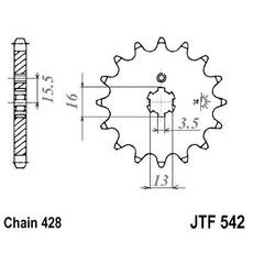 PREDNJI LANČANIK JT JTF 542-13 13T, 428