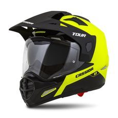 Touring helmet CASSIDA TOUR 1.1 DUAL fluo yellow/ black/ matt grey XL