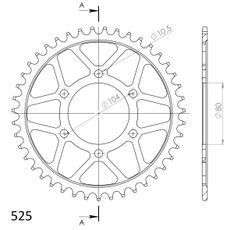 LANČENIK ZADNJI SUPERSPROX RFE-1489:43-BLK CRNI 43T, 525