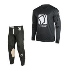 SET OF MX PANTS AND MX JERSEY YOKO SCRAMBLE BLACK; BLACK/WHITE 30 (S)