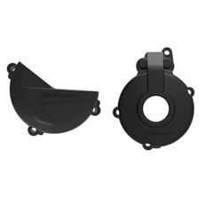 CLUTCH AND IGNITION COVER PROTECTOR KIT POLISPORT 91006 CRNI
