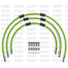 STANDARD FRONT BRAKE HOSE KIT VENHILL POWERHOSEPLUS SUZ-7015FB-GR (3 HOSES IN KIT) GREEN HOSES, BLACK FITTINGS