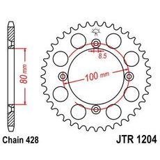 LANČENIK ZADNJI JT JTR 1204-50 50T, 428