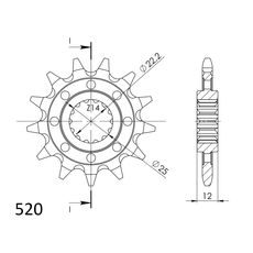 PREDNJI LANČANIK SUPERSPROX CST-715:13 13T, 520