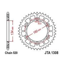 REAR ALU SPROCKET JT JTA 703-43GLD 43T, 520 ZLAT