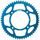Rear ALU sprocket SUPERSPROX RAL-998:53-BLU plavi 53T, 428