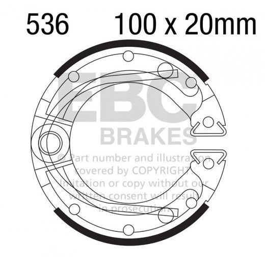 BRAKE SHOE SET EBC Y536 INCLUDINGS SPRINGS