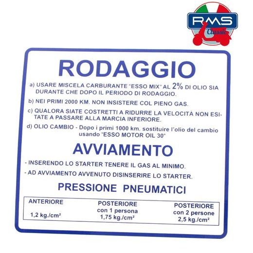 LABEL RMS 142721060 PLAVI "RODAGGIO"