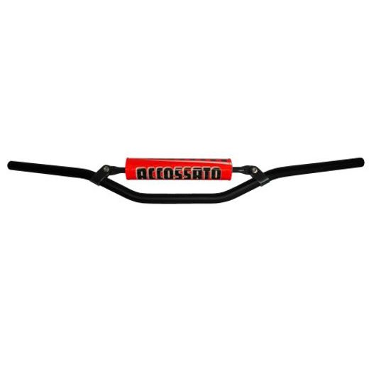 HANDLEBAR ACCOSSATO ALUMINIUM, 22 MM CRNI