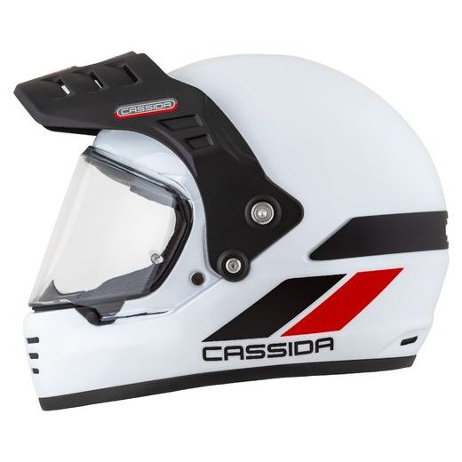 MOTOCROSS HELMET CASSIDA FORMX FLATOUT WHITE/ BLACK/ RED/ BLACK MATT PEAK L
