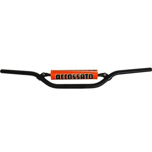 HANDLEBAR ACCOSSATO ALUMINIUM, 22 MM CRNI