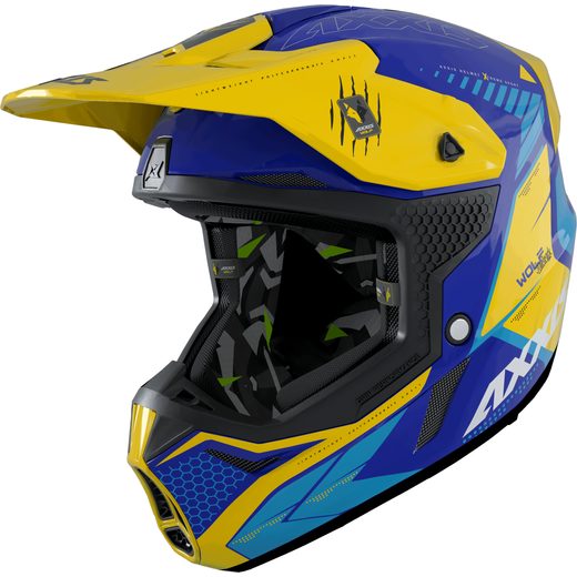 MX HELMET AXXIS WOLF ABS STAR TRACK C17 BLUE MATT BLUE L