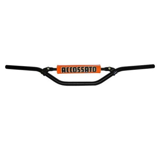 HANDLEBAR ACCOSSATO ALUMINIUM, 22 MM CRNI
