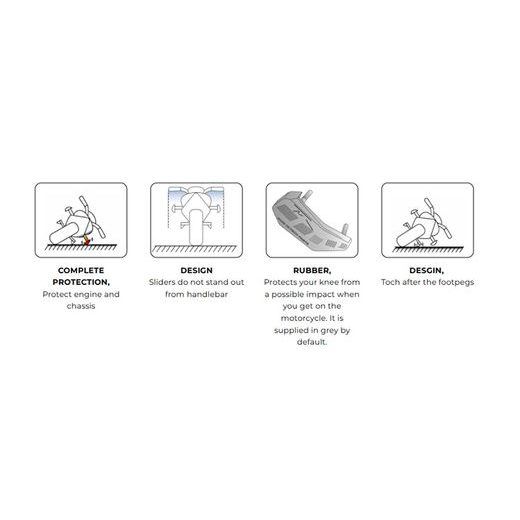 FRAME SLIDERS PUIG R19 22621N BLACK WITH GREY RUBBER