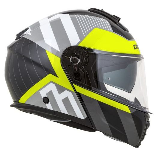 FULL FACE HELMET CASSIDA MODULO 2.1 PROFILE WHITE/BLACK/YELLOW FLUO/GREY L