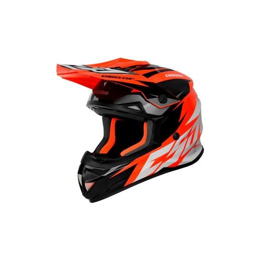 MOTOCROSS HELMET CASSIDA CROSS CUP TWO ORANGE FLUO/ WHITE/ BLACK/ GREY XS