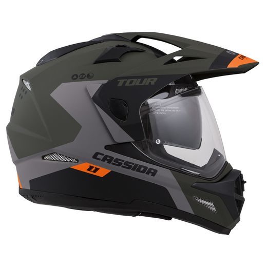 TOURING HELMET CASSIDA TOUR 1.1 SPECTRE MATT ARMY GREEN/ GREY/ ORANGE/ BLACK M